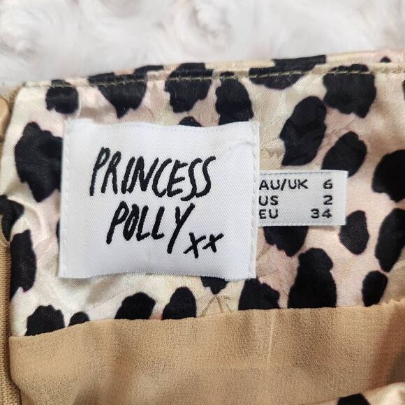 PRINCESS POLLY Animal Print Satin Mini Skirt Size 2US (4695) - Picture 3 of 5